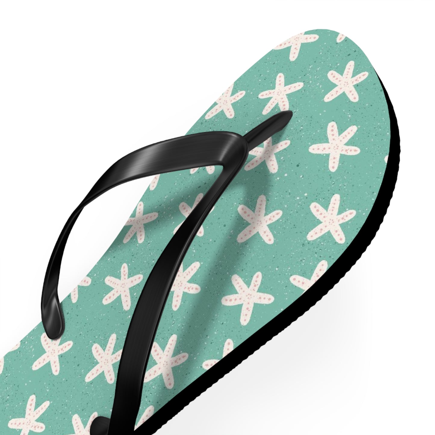 Starfish on Sea Green Flip Flops