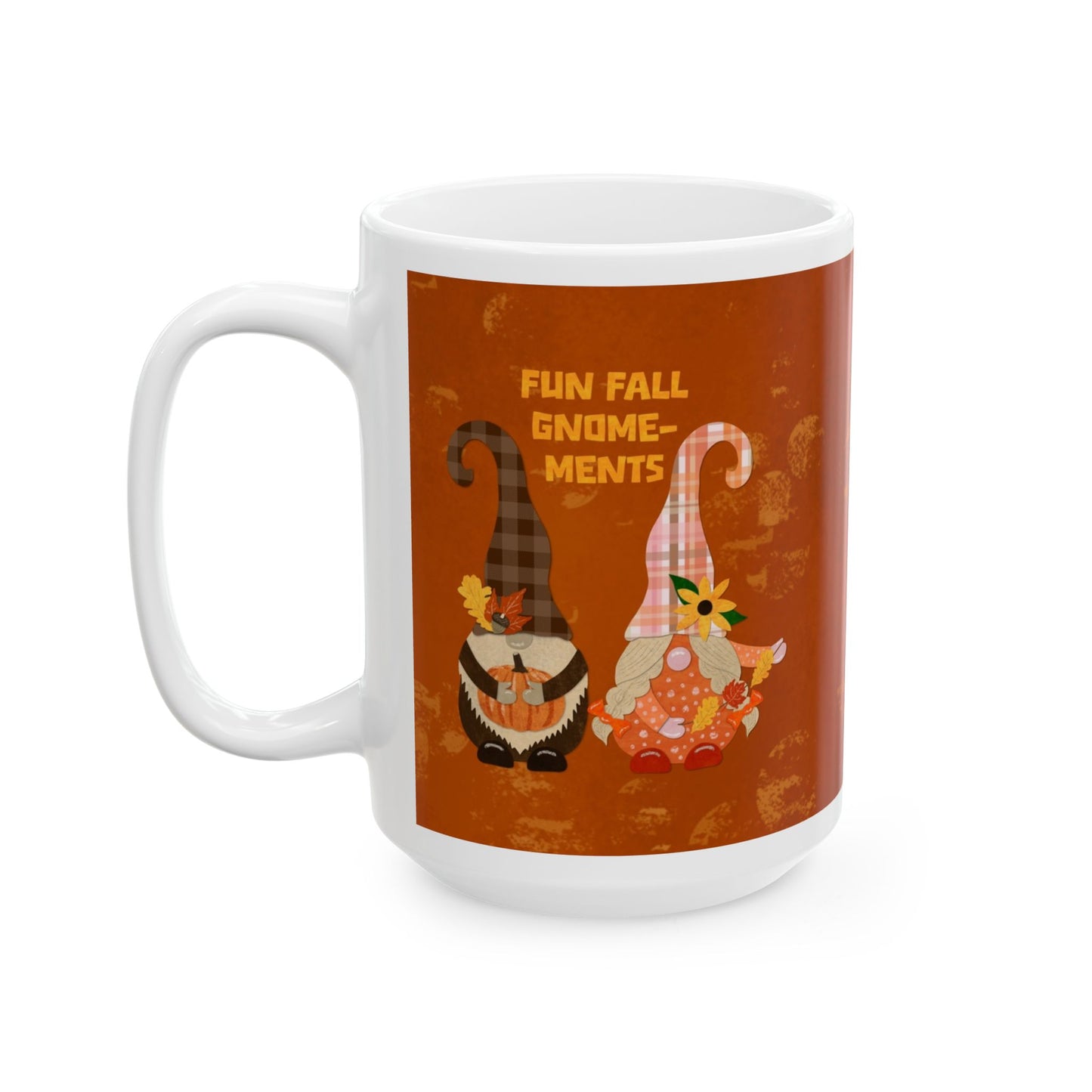 Fun Fall Gnome-ments Collage Ceramic Mug 11oz & 15oz