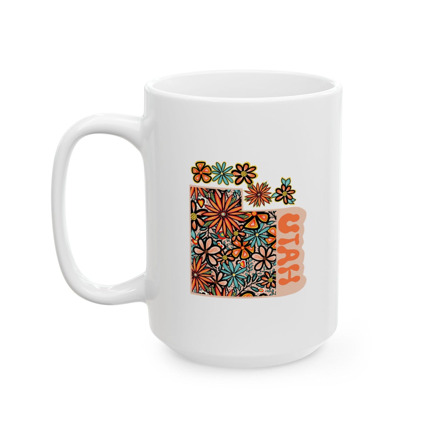 Retro 70s Flowers Utah Ceramic Mug 11 oz and 15 oz