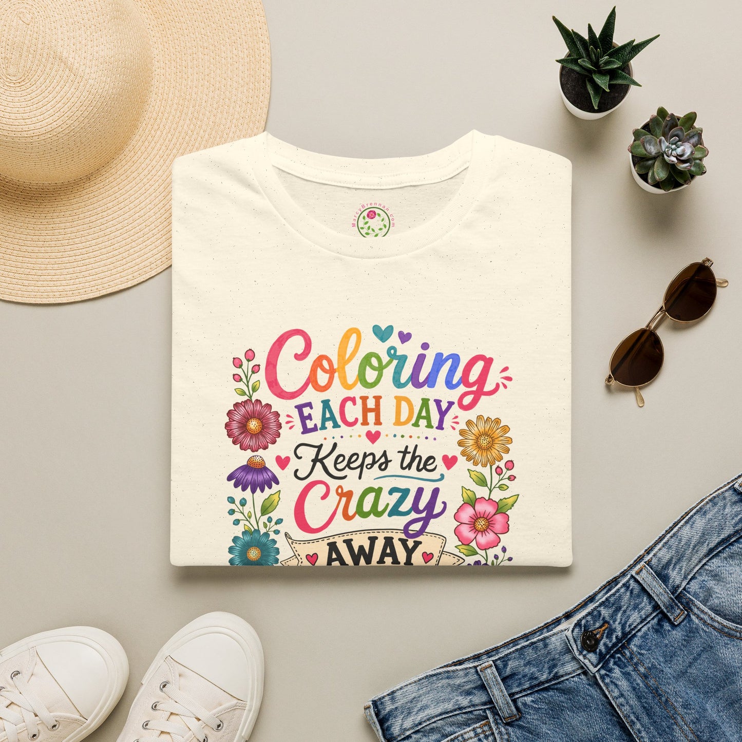 Coloring Each Day Keeps the Crazy Away T-Shirt