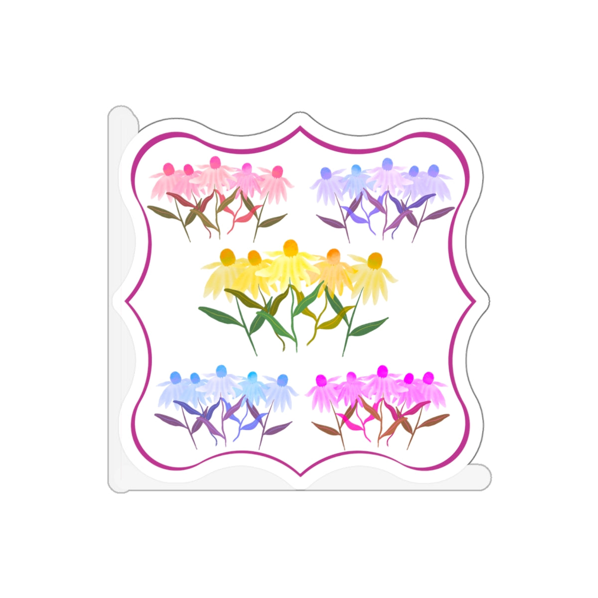 Rainbow Cornflowers Die Cut Sticker