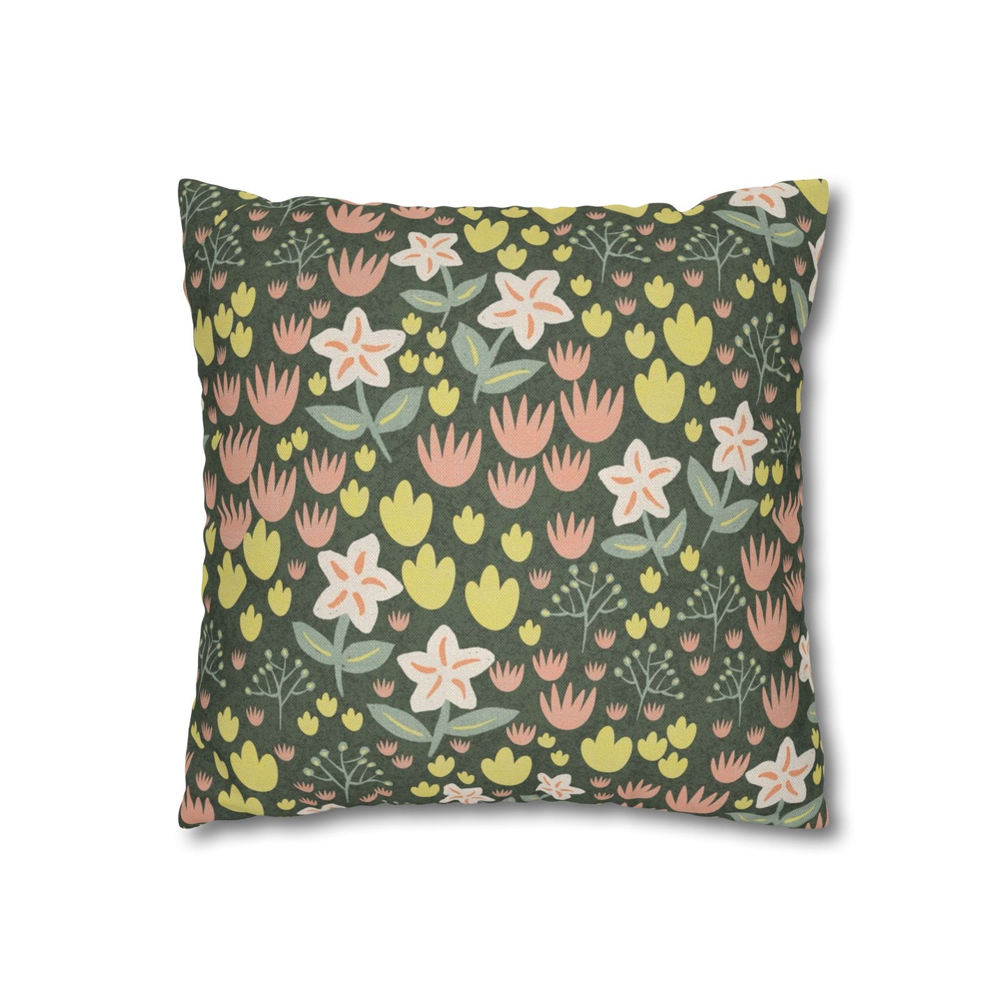 Elderflower Dizty Spun Polyester Square Pillowcase