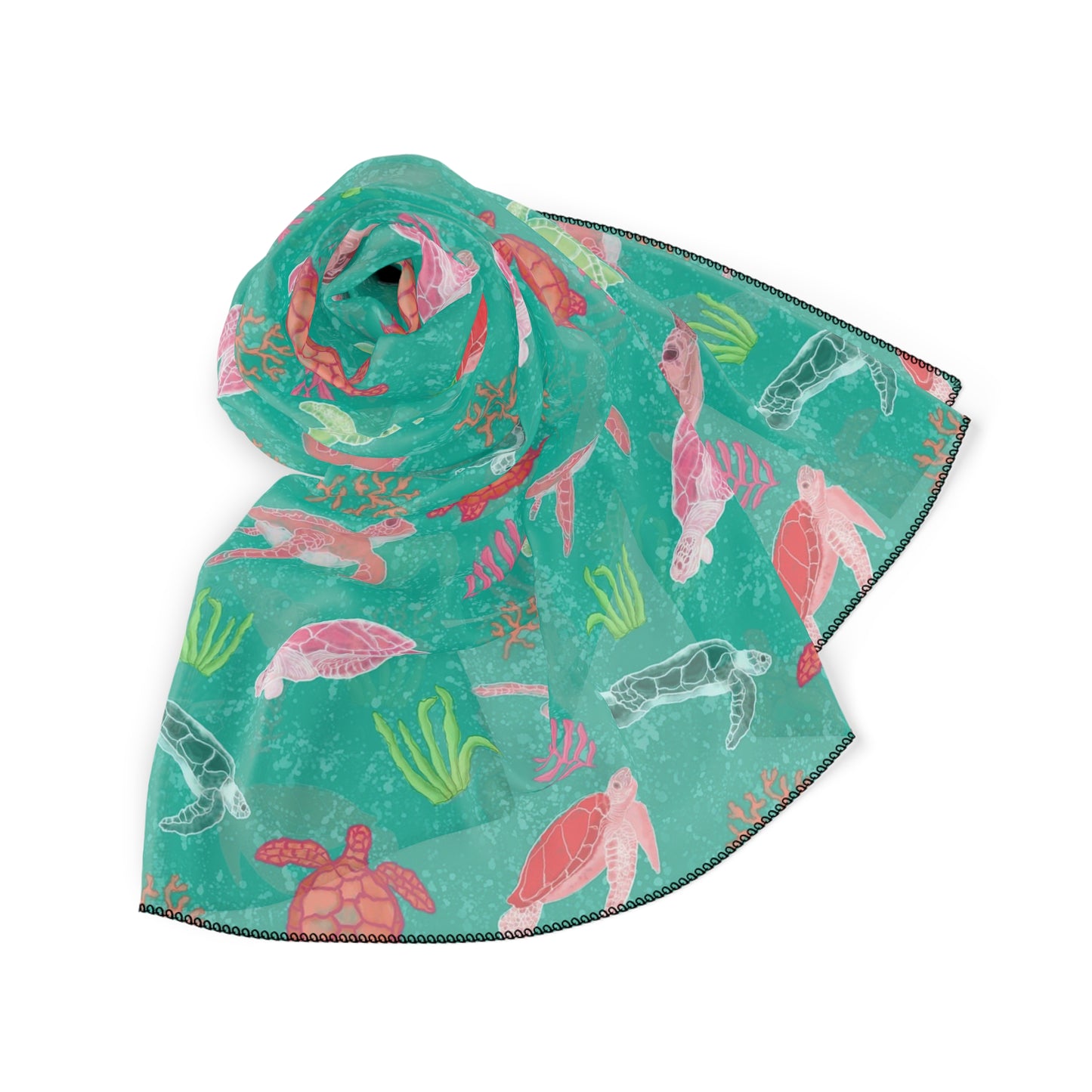 Sea Turtles Square Poly Scarf