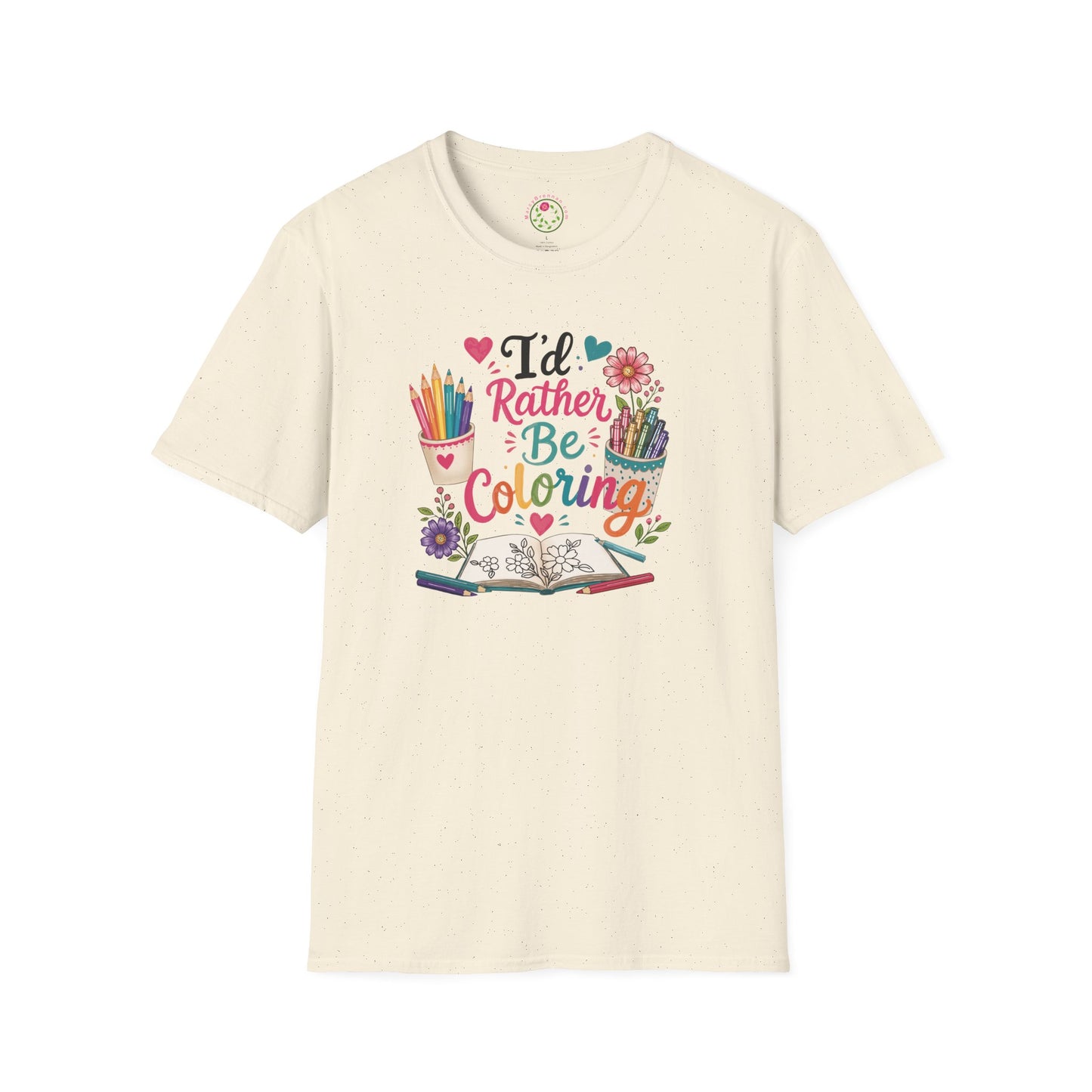Coloring T-Shirt — "I'd Rather Be Coloring" Cute Art Lover Tee