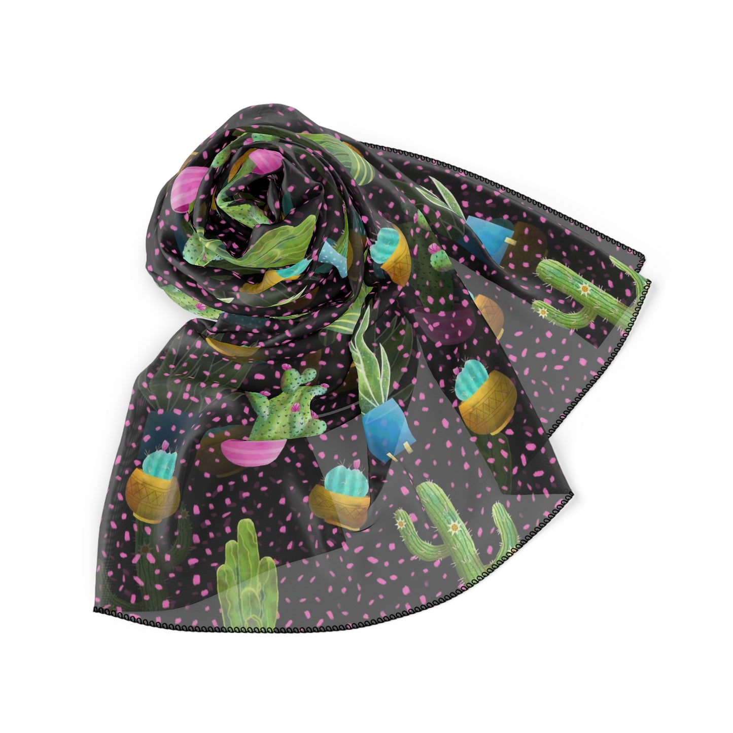 Frida Cactus Square Poly Scarf