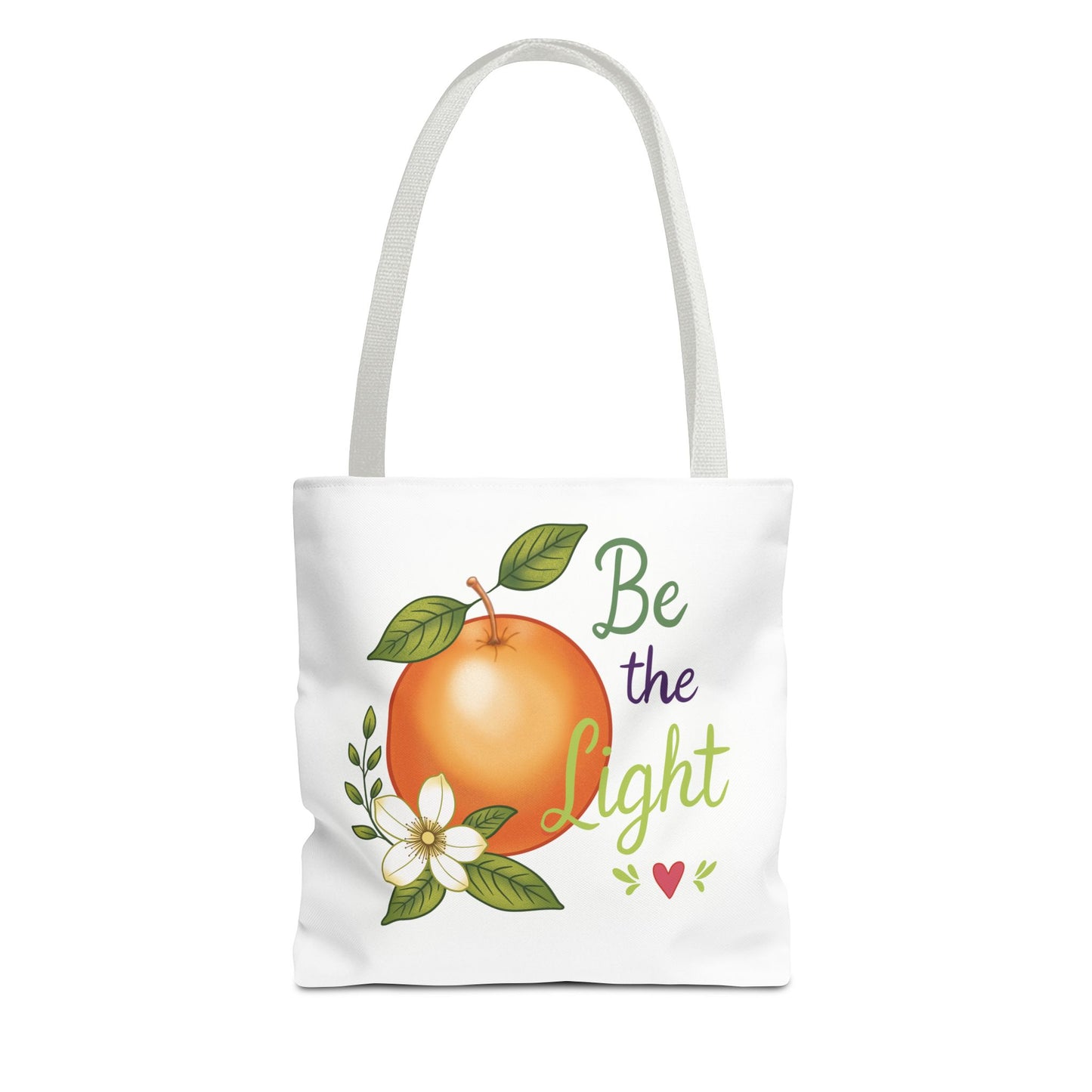 Be the Light Orange Floral Tote Bag