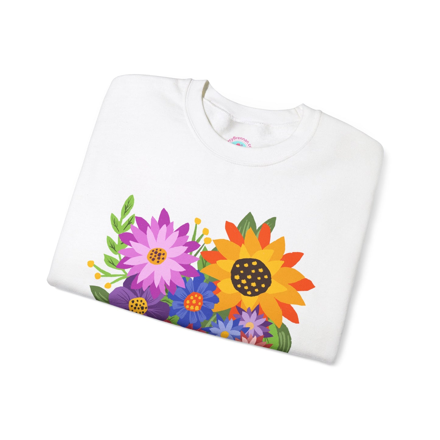 Heart Shaped Flower Bouquet — Heavy Blend™ Crewneck Sweatshirt