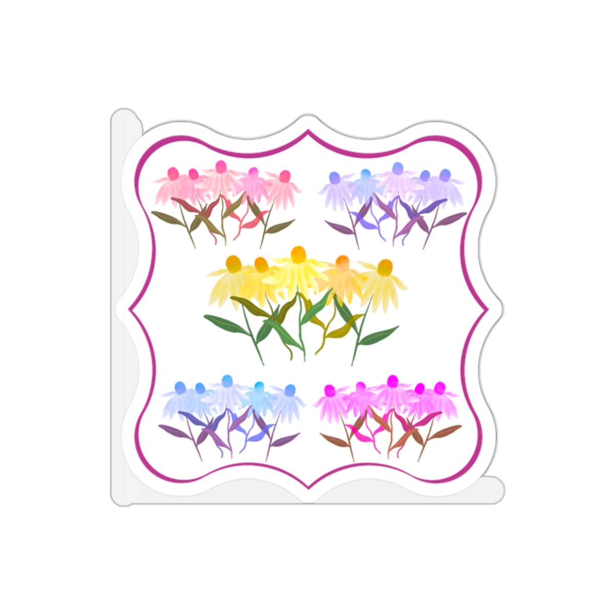 Rainbow Cornflowers Die Cut Sticker