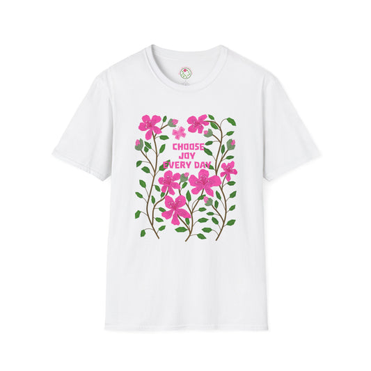 Choose Joy Every Day Pink Azaleas Collage Softstyle T-Shirt