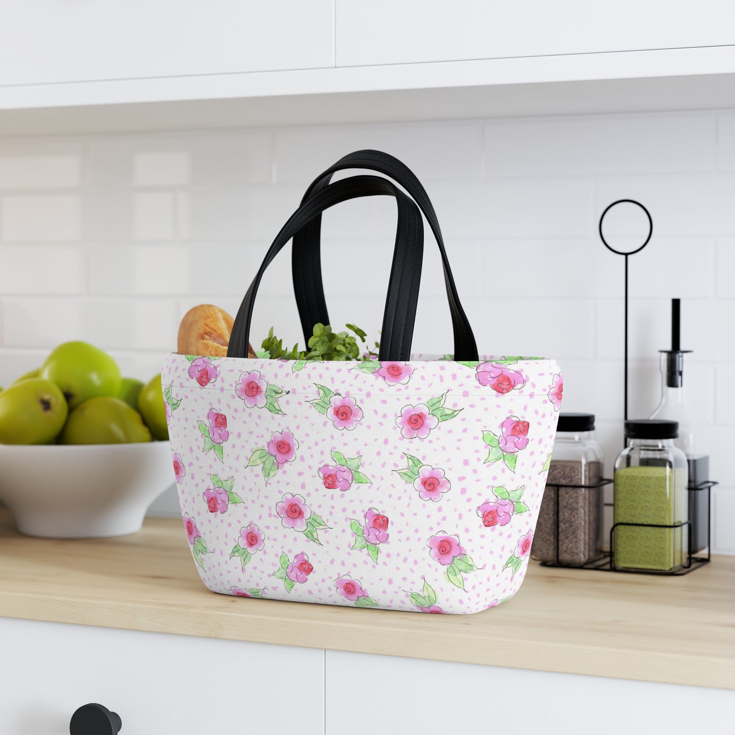 Maria’s Pink Roses Lunch Bag