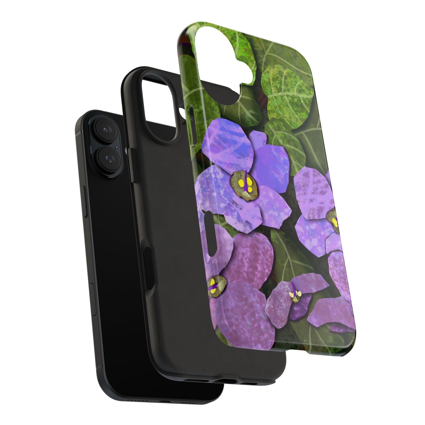 African Violets Collage Art Tough Phone Cases