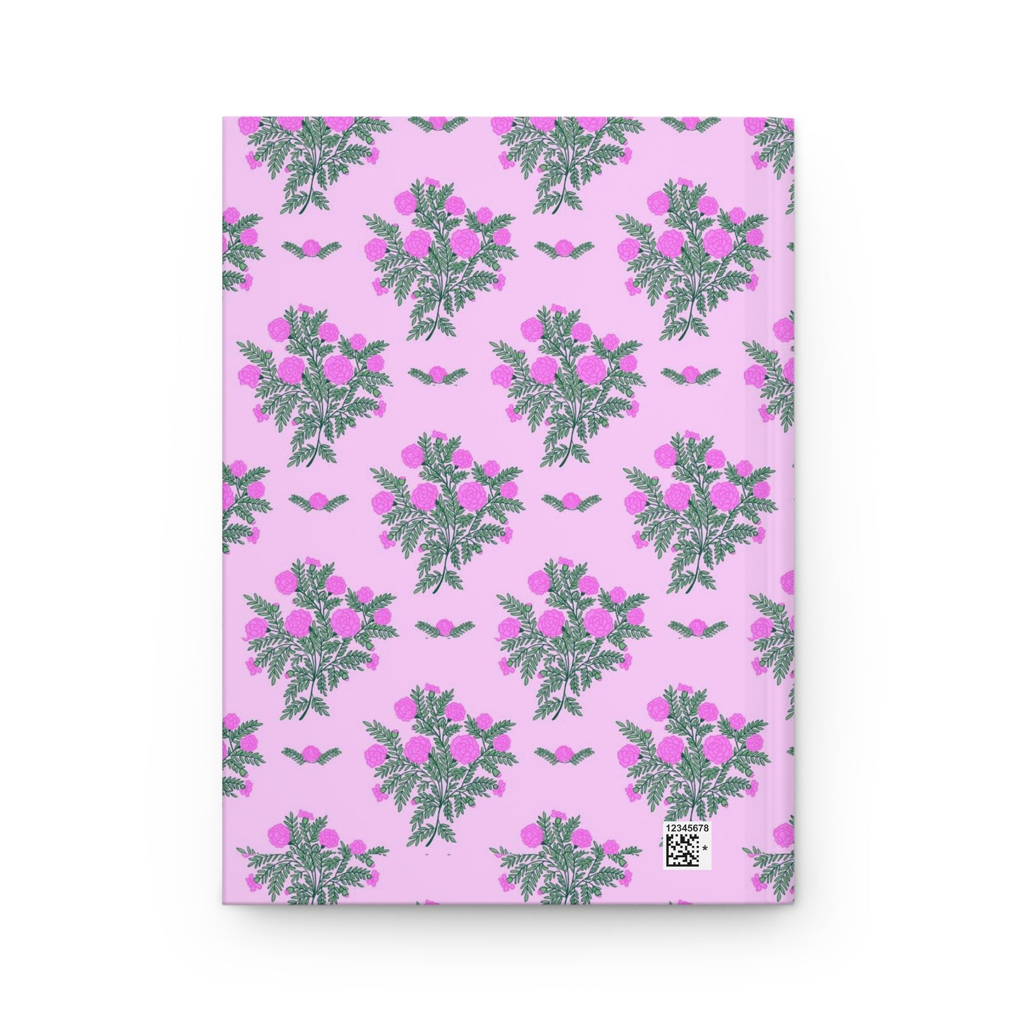 Pretty Pink Marigolds Bouquet Design on Hardcover Journal Matte