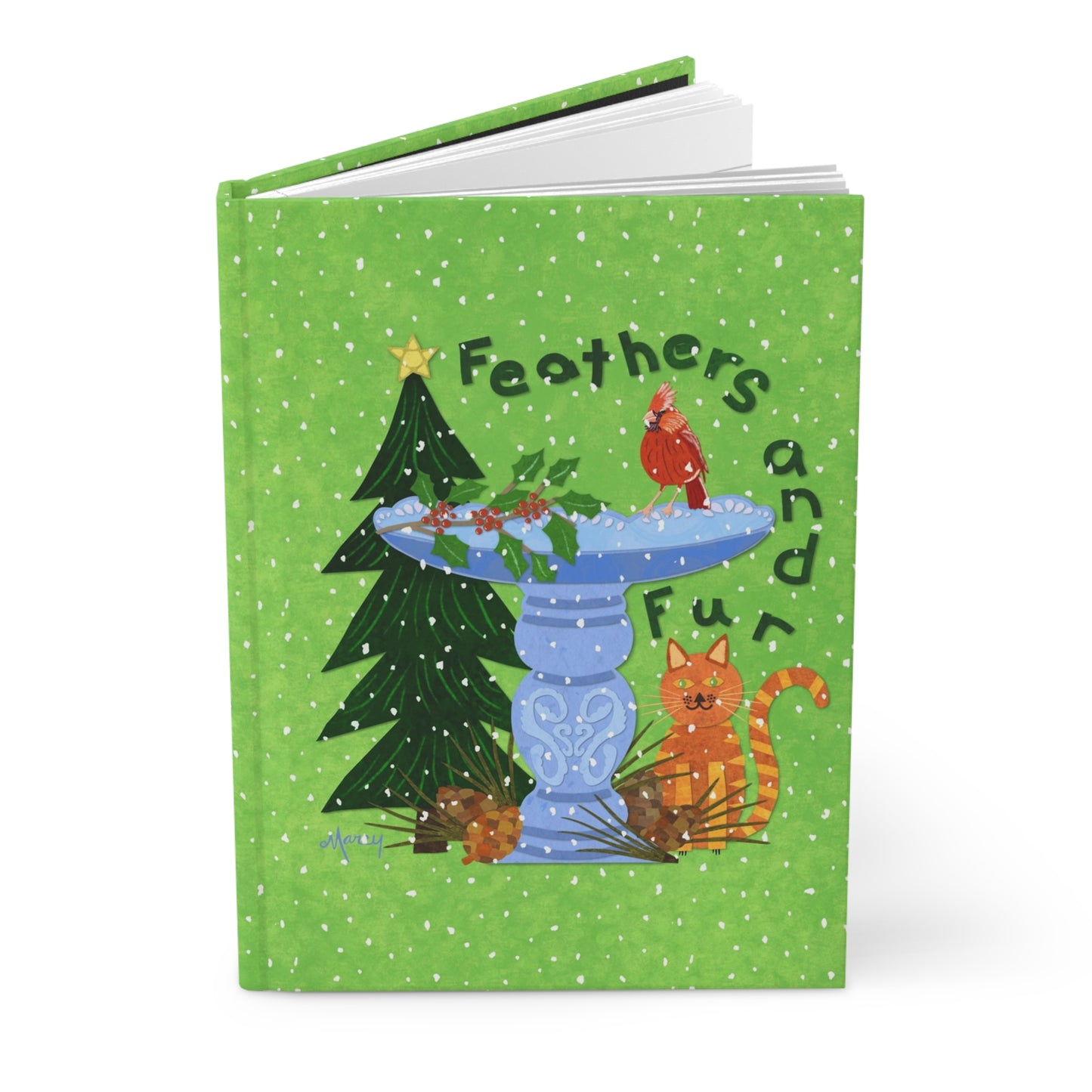 Feather and Fur Collage Hardcover Journal Matte