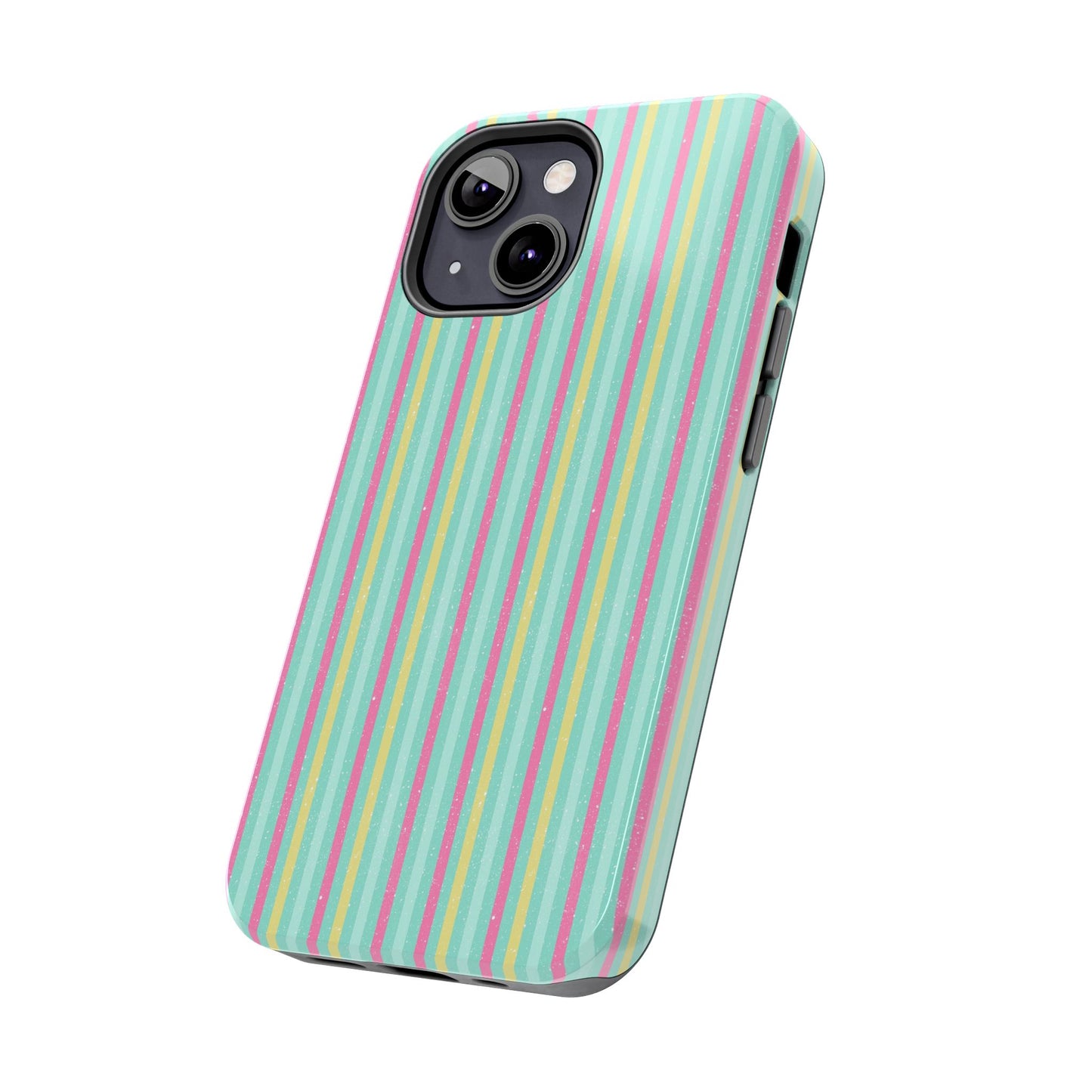 Pastel Stripes on Turquoise Tough Phone Cases