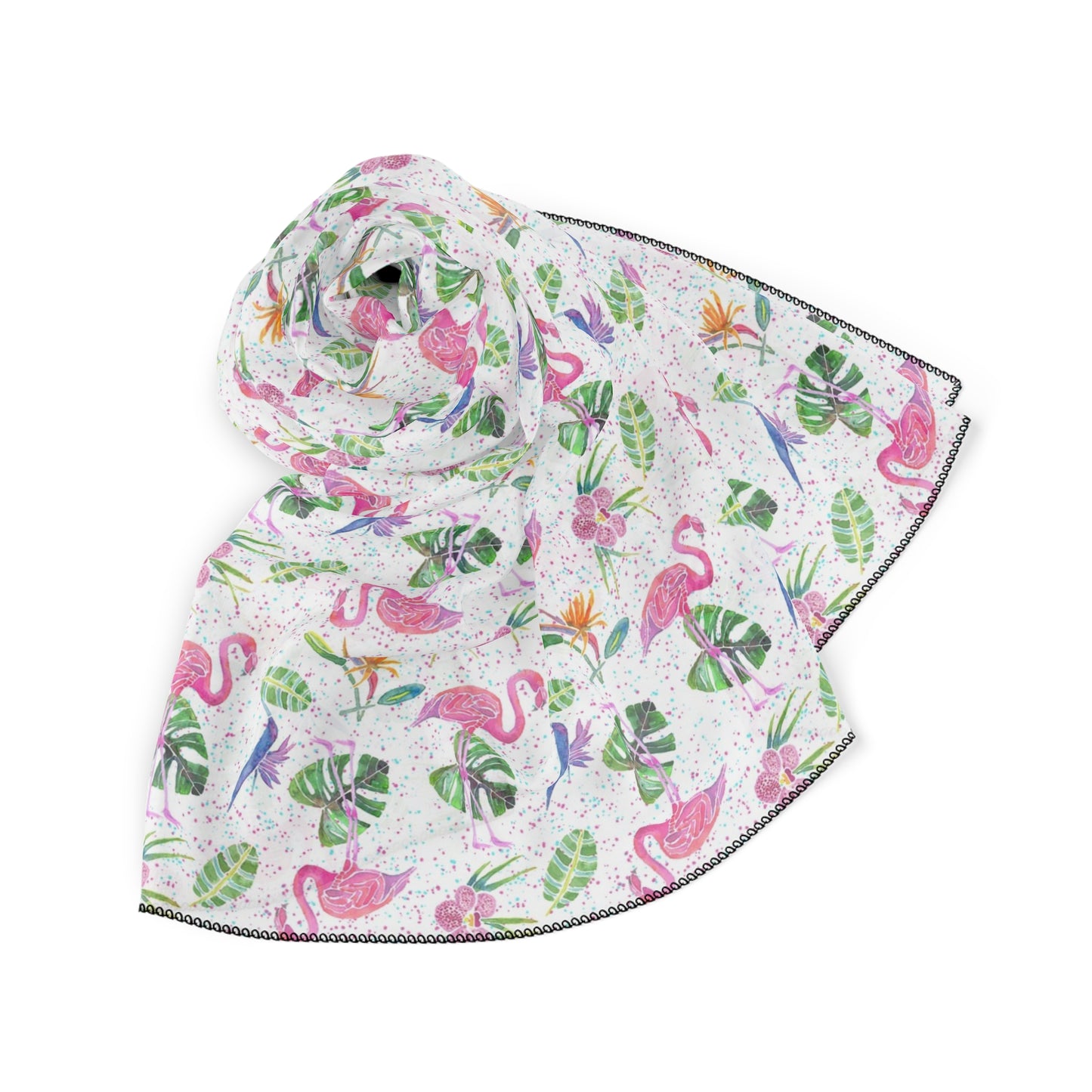 Flamingo Party Square Poly Scarf