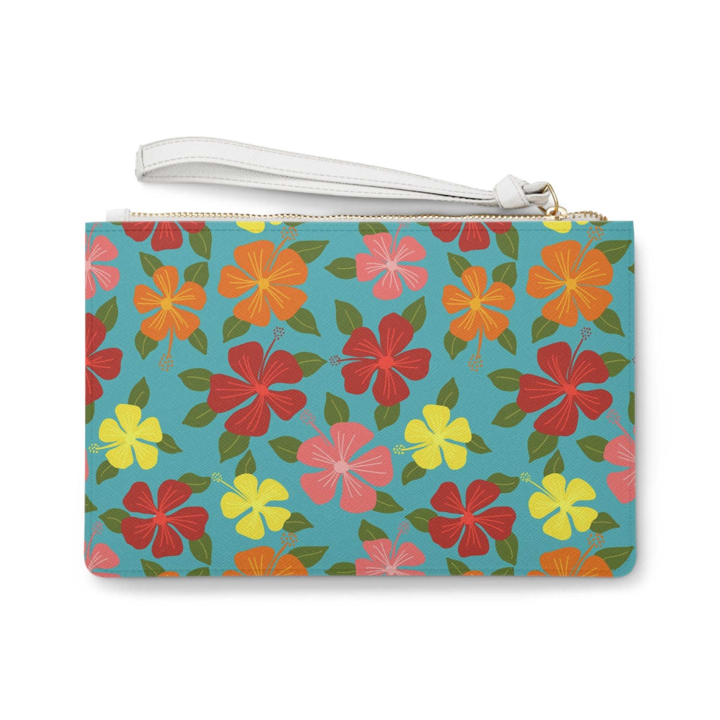 Retro Hibiscus Clutch Bag