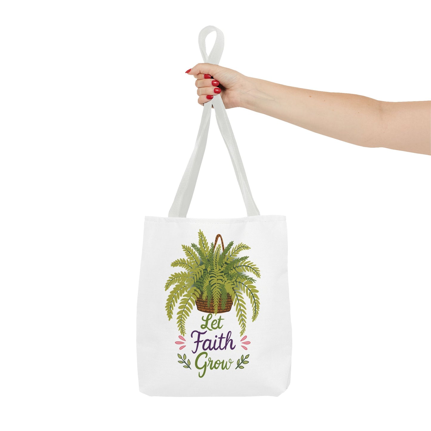 Let Faith Grow Tote Bag — Botanical Hanging Fern Spiritual Tote