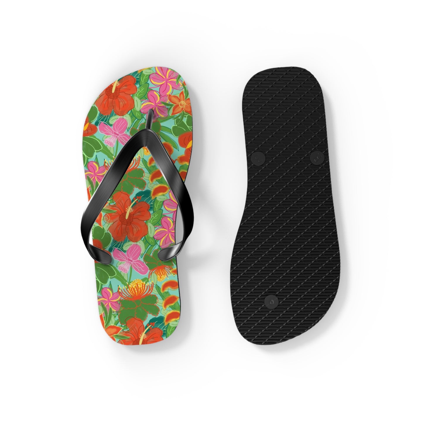 Tropical Flowers Flip Flops