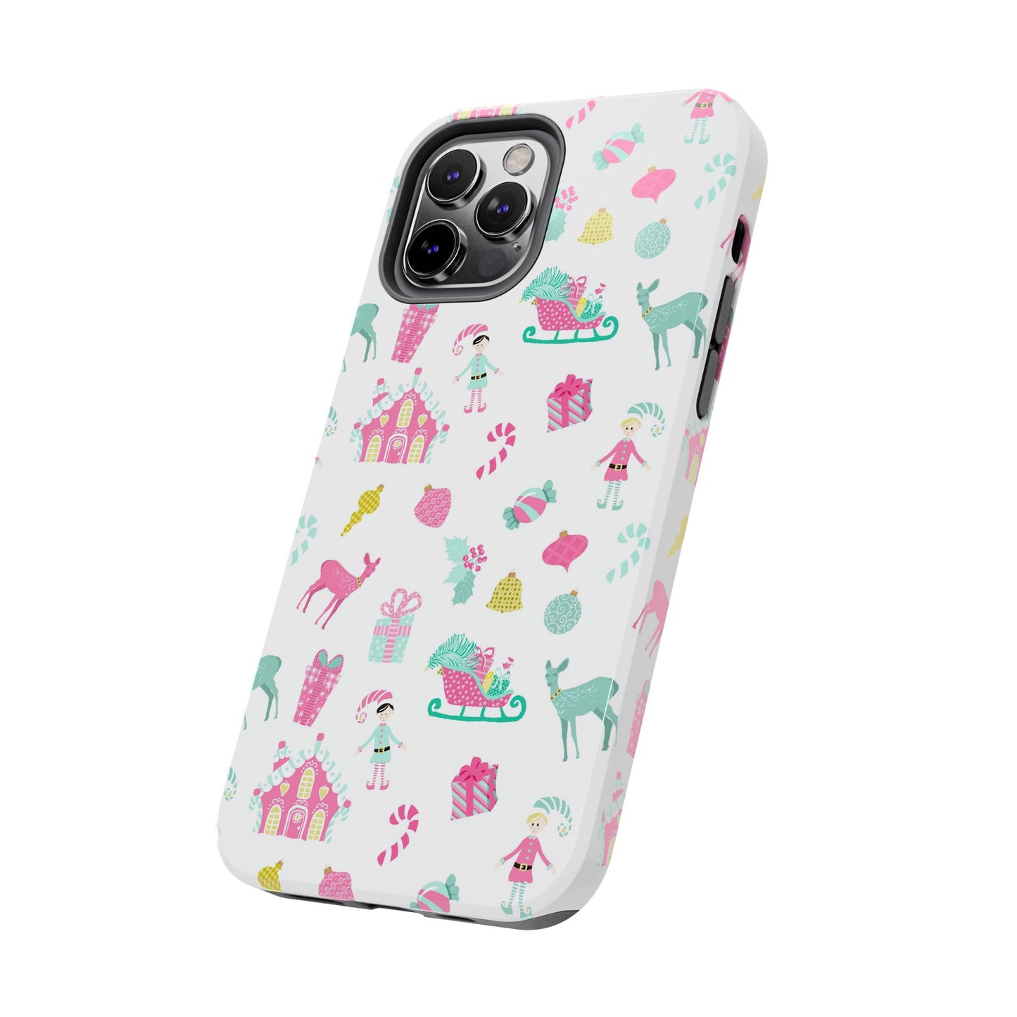 Pastel Christmas on White Tough Phone Cases