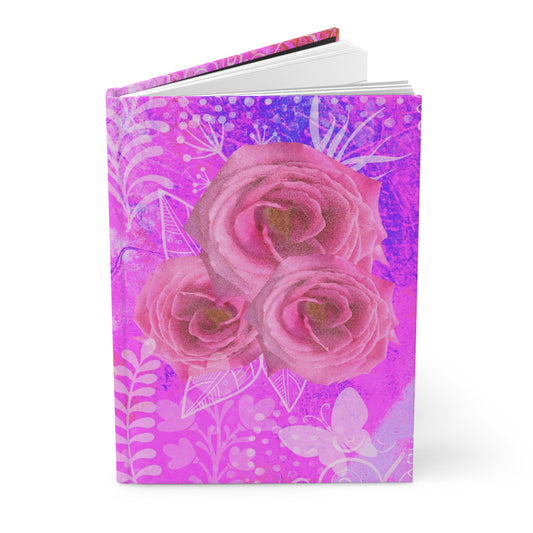Dreamy Pink Roses Hardcover Journal Matte