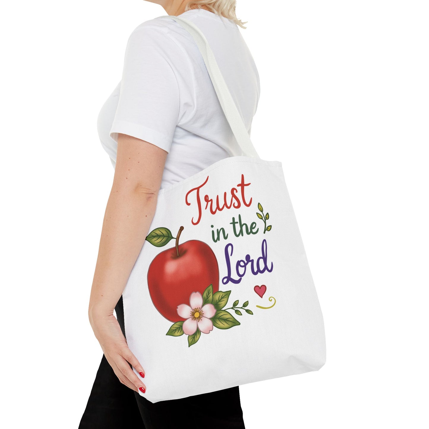 Trust in the Lord Apple Tote Bag — Faith-Based Christian Grocery & Everyday Tote