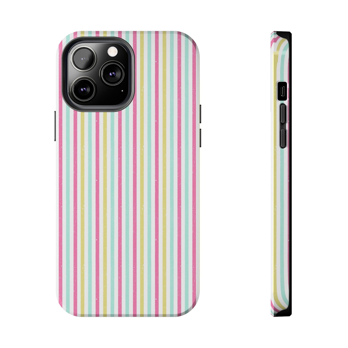 Pastel Christmas Stripes on White Tough Phone Cases