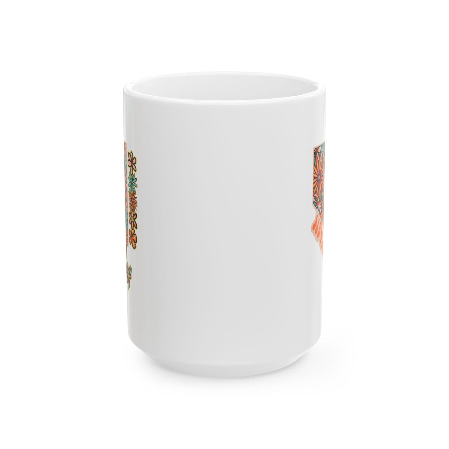 Retro 70s Flowers Nevada Ceramic Mug 11 oz and 15 oz