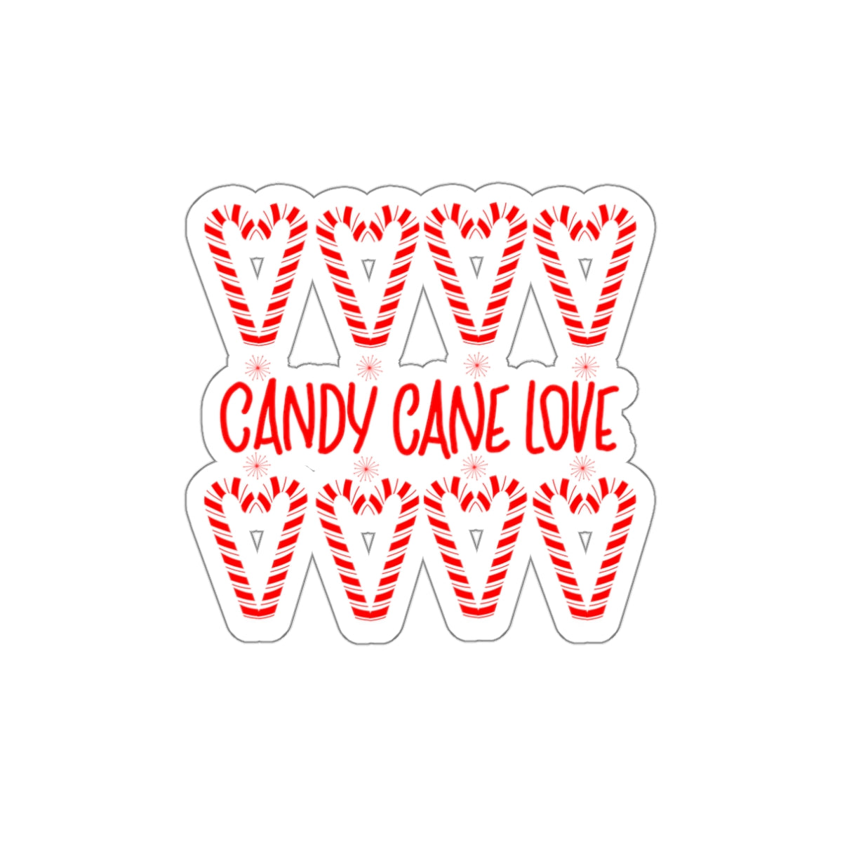 Candy Cane Hearts Die-Cut Stickers