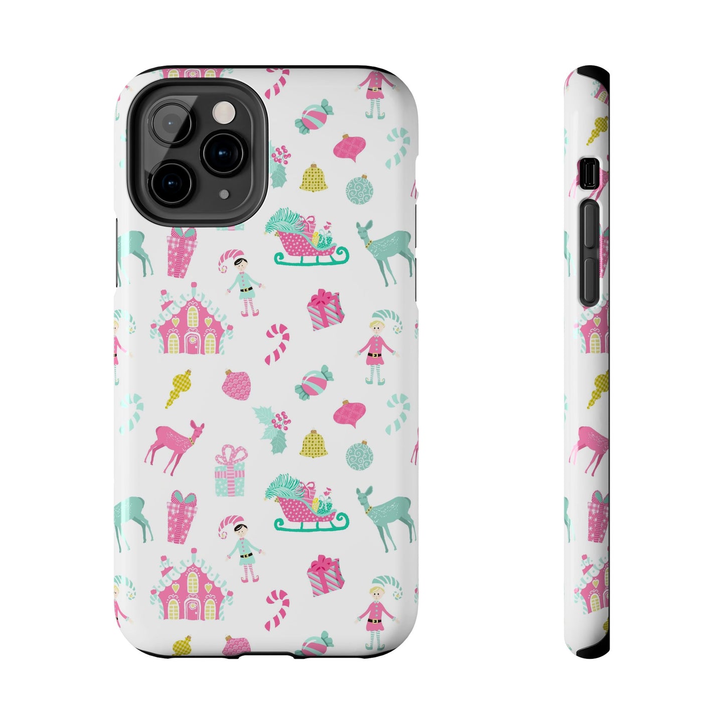 Pastel Christmas on White Tough Phone Cases