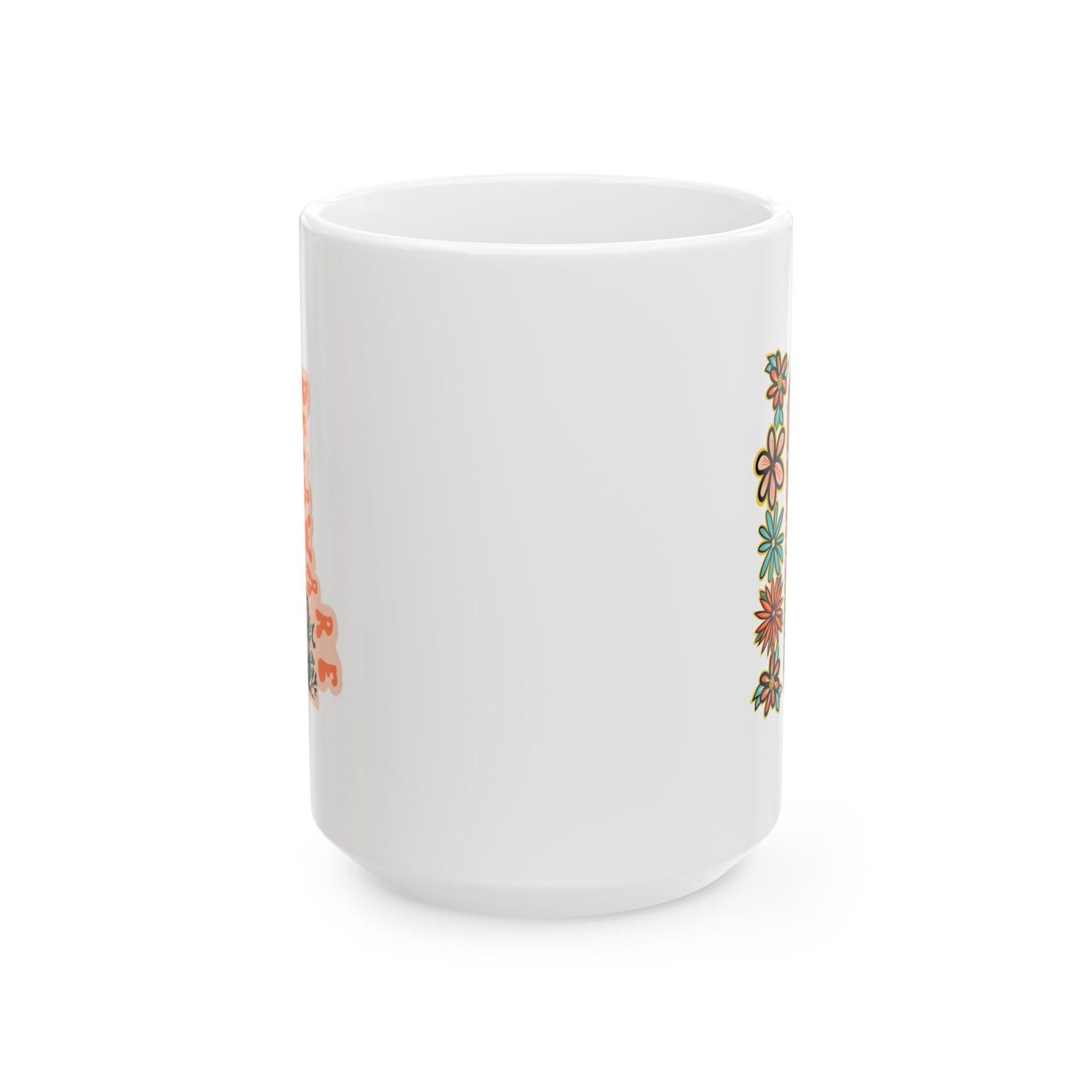 Retro 70s Flowers Delaware Ceramic Mug 11 oz and 15 oz