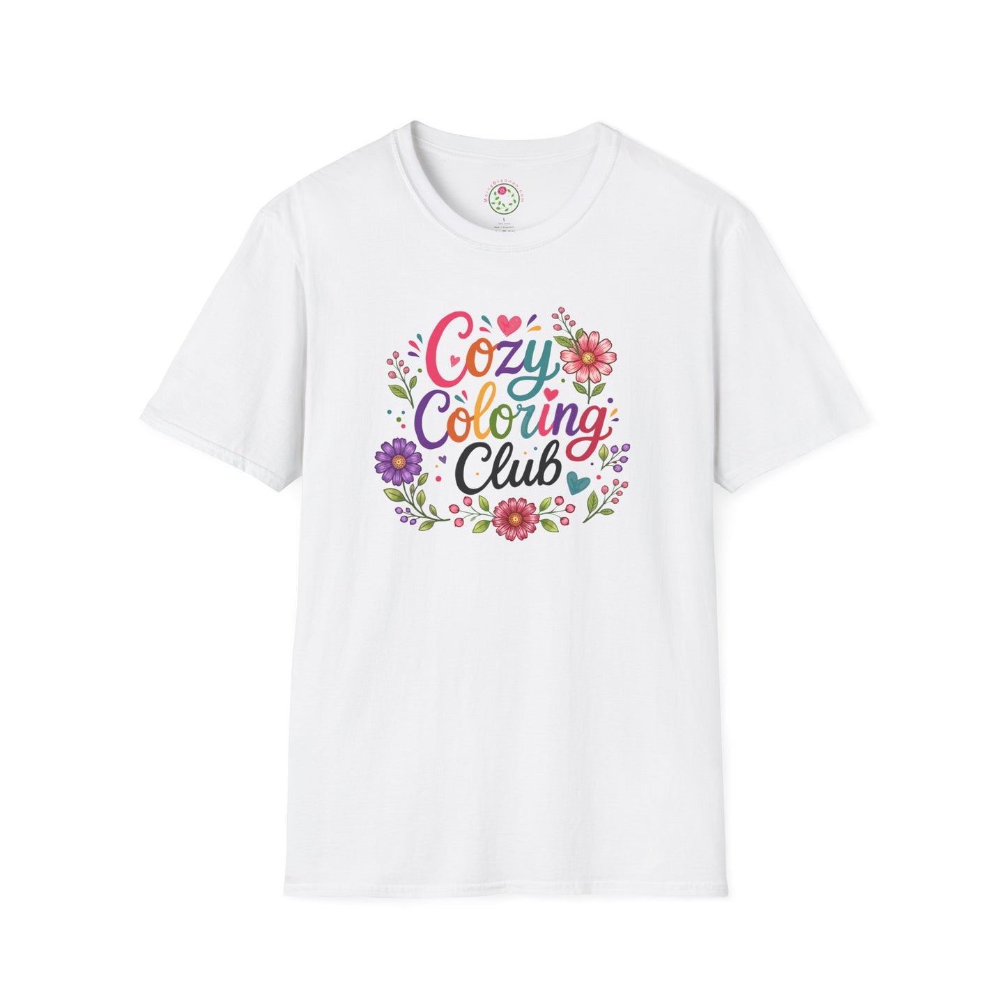 Cozy Coloring Club T‑Shirt — Floral Relaxation Tee for Coloring Fans