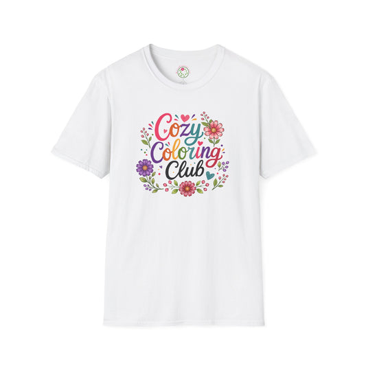 Cozy Coloring Club T‑Shirt — Floral Relaxation Tee for Coloring Fans
