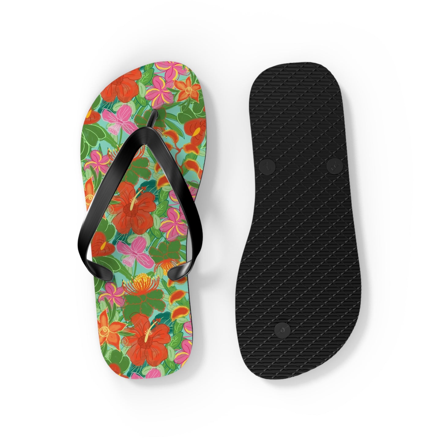 Tropical Flowers Flip Flops