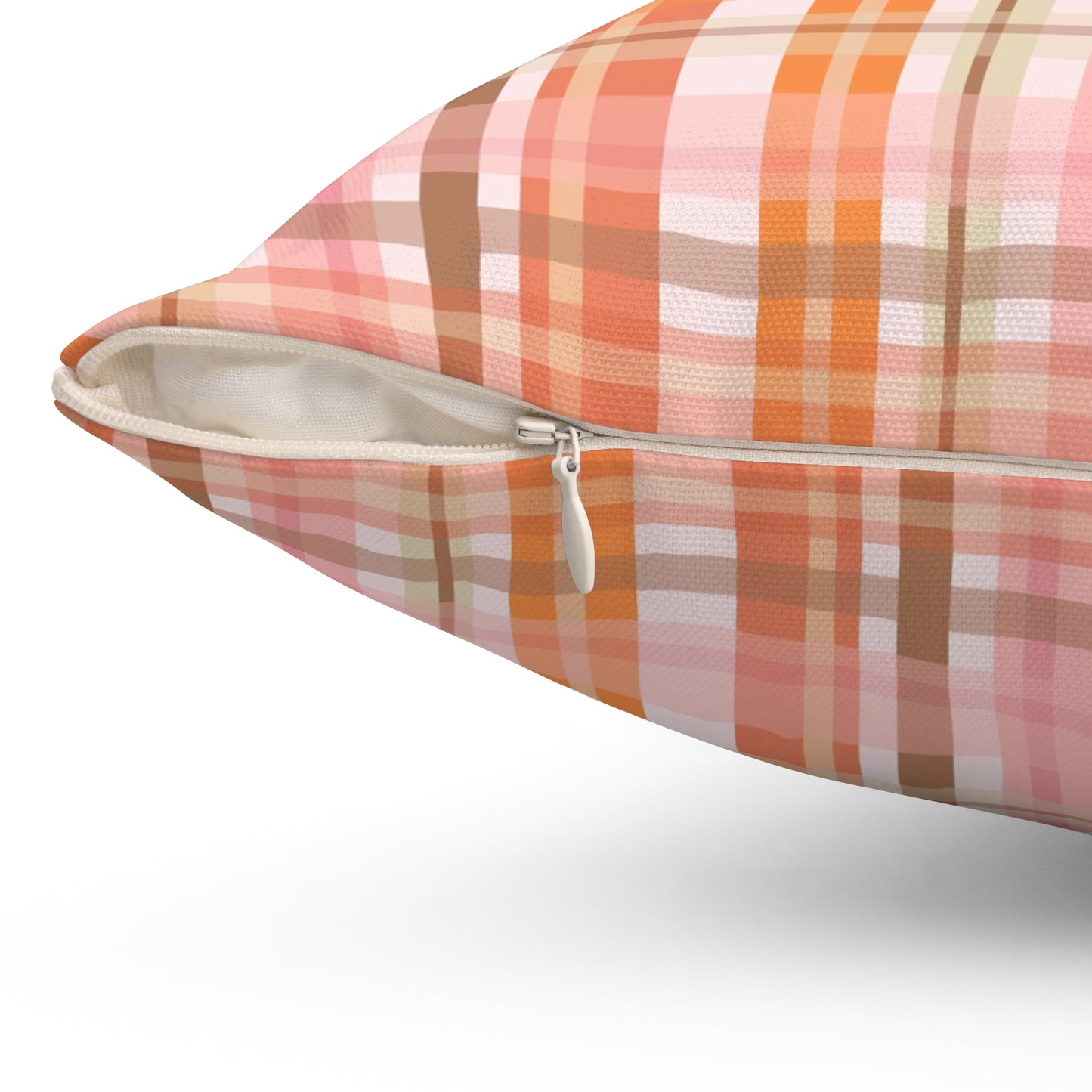 Soft Autumn Plaid Spun Polyester Square Pillow