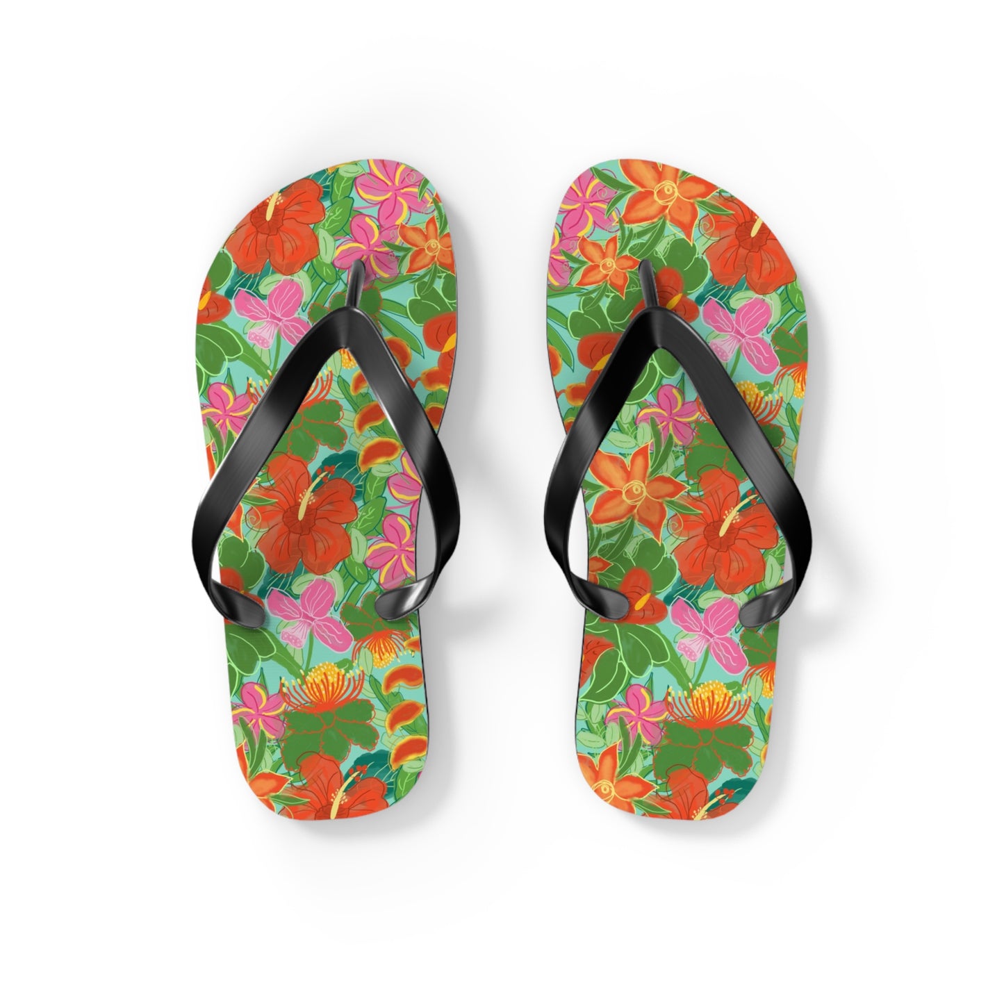 Tropical Flowers Flip Flops