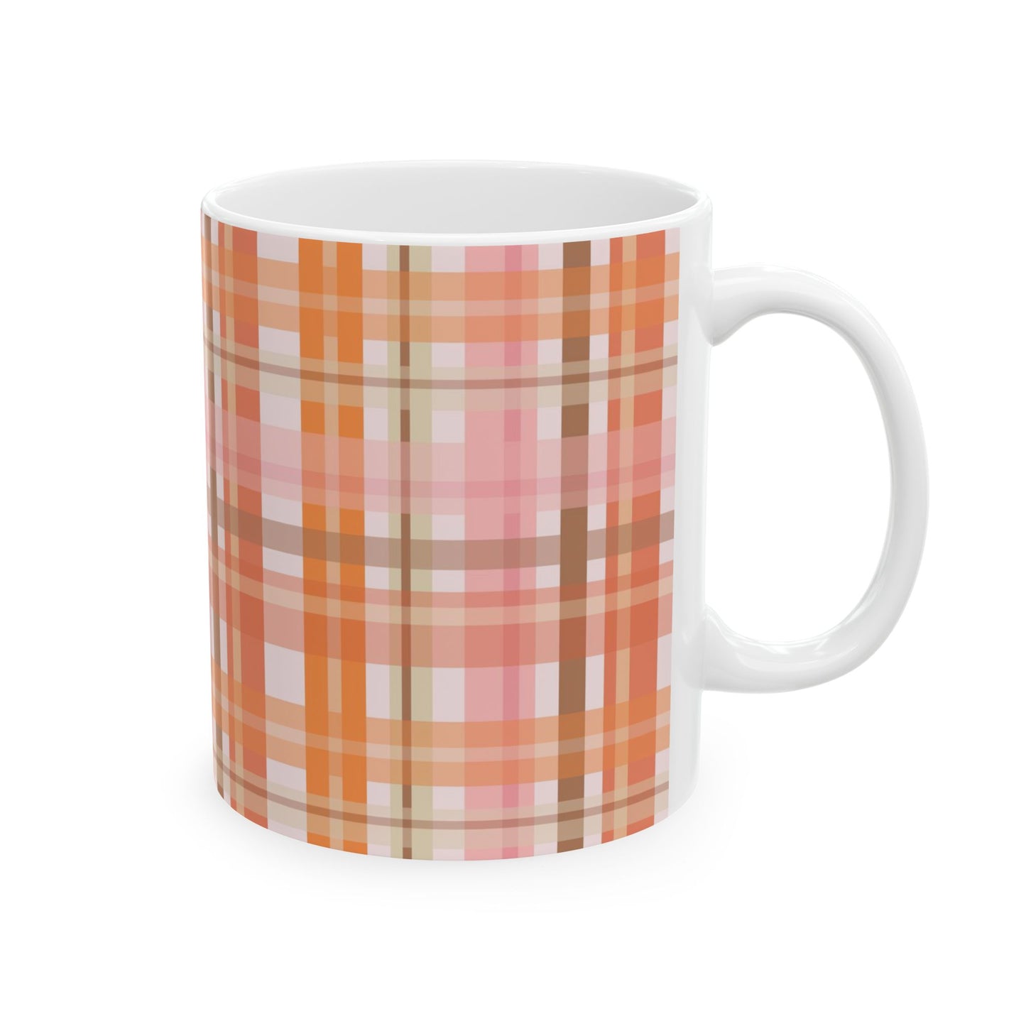 Softly into Autumn Plaid Ceramic Mug 11oz