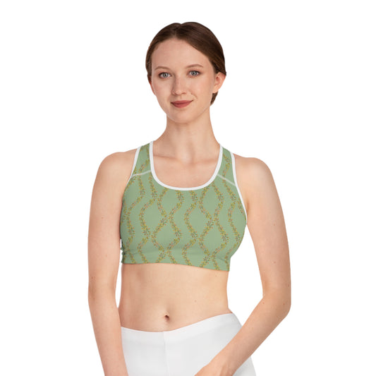 Autumn Vines Stripe Sports Bra