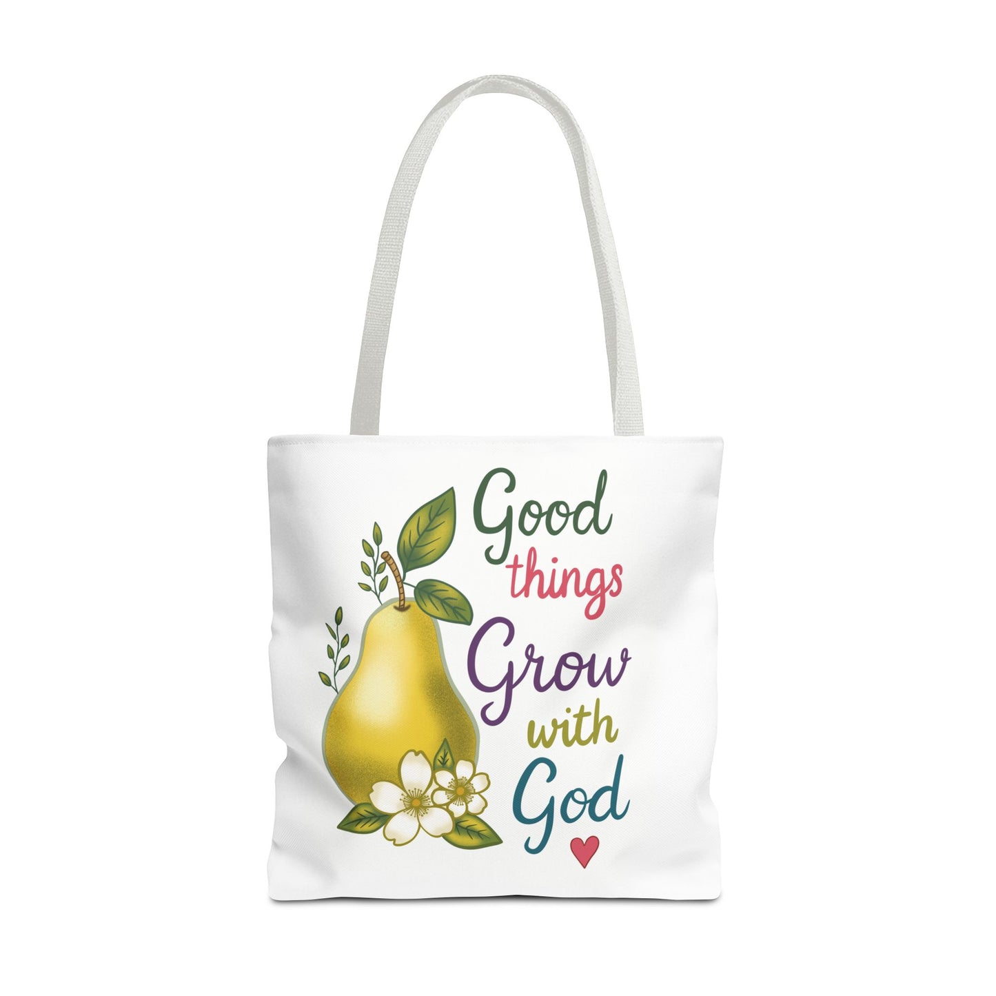 Faithful Harvest Tote — "Good Things Grow with God" Inspirational Grocery Bag