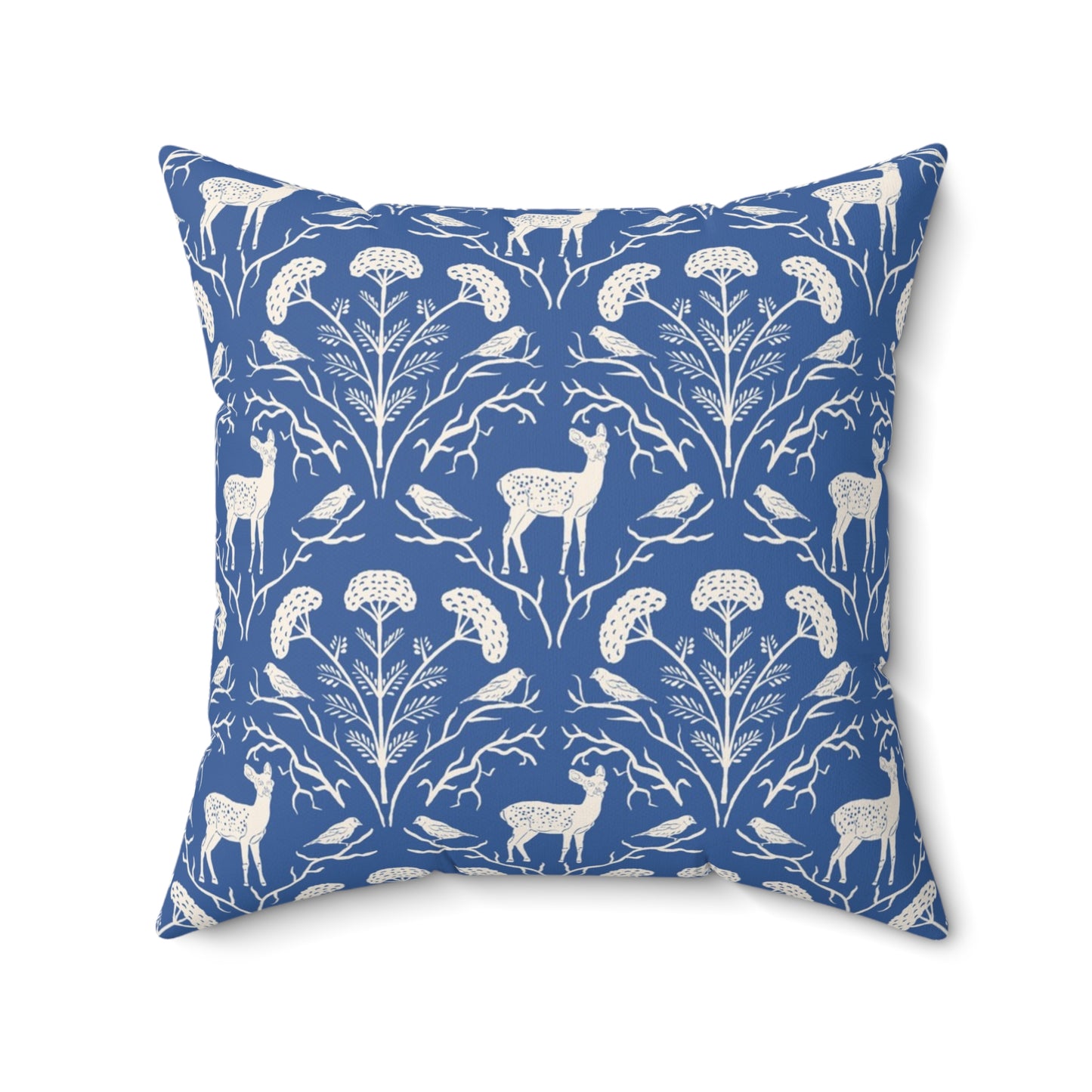 Appalachian Yarrow, Deer and Goldfinches Spun Polyester Square Pillow