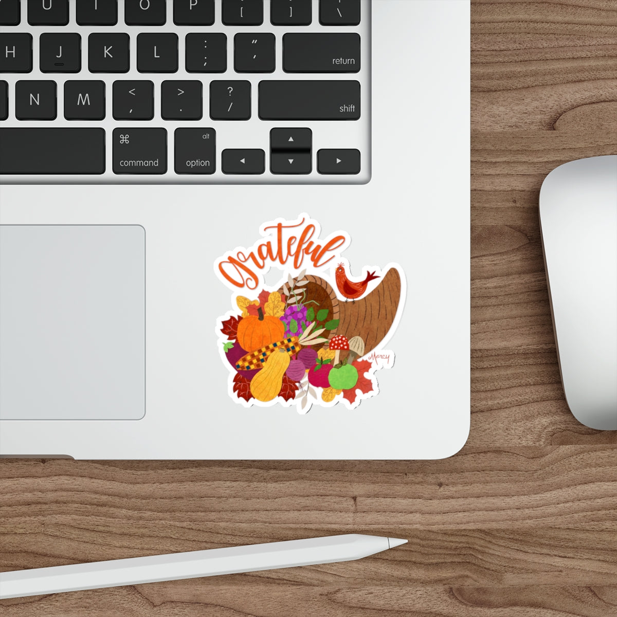Cornucopia Collage Die Cut Sticker