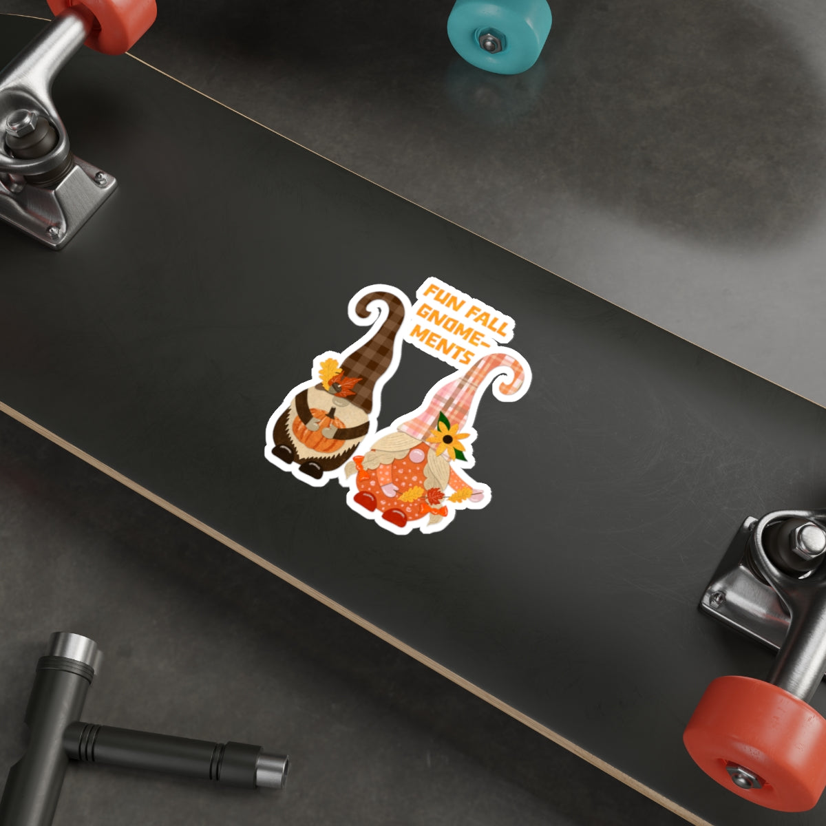 Fun Fall Gnome-ments Collage Die Cut Sticker