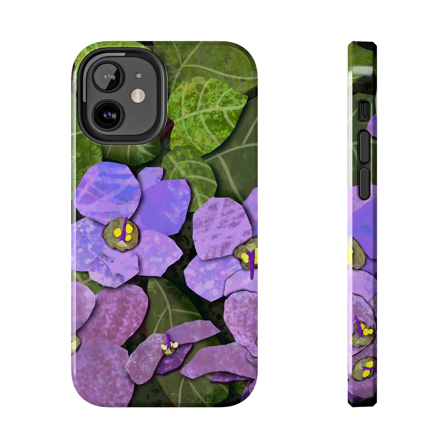 African Violets Collage Art Tough Phone Cases