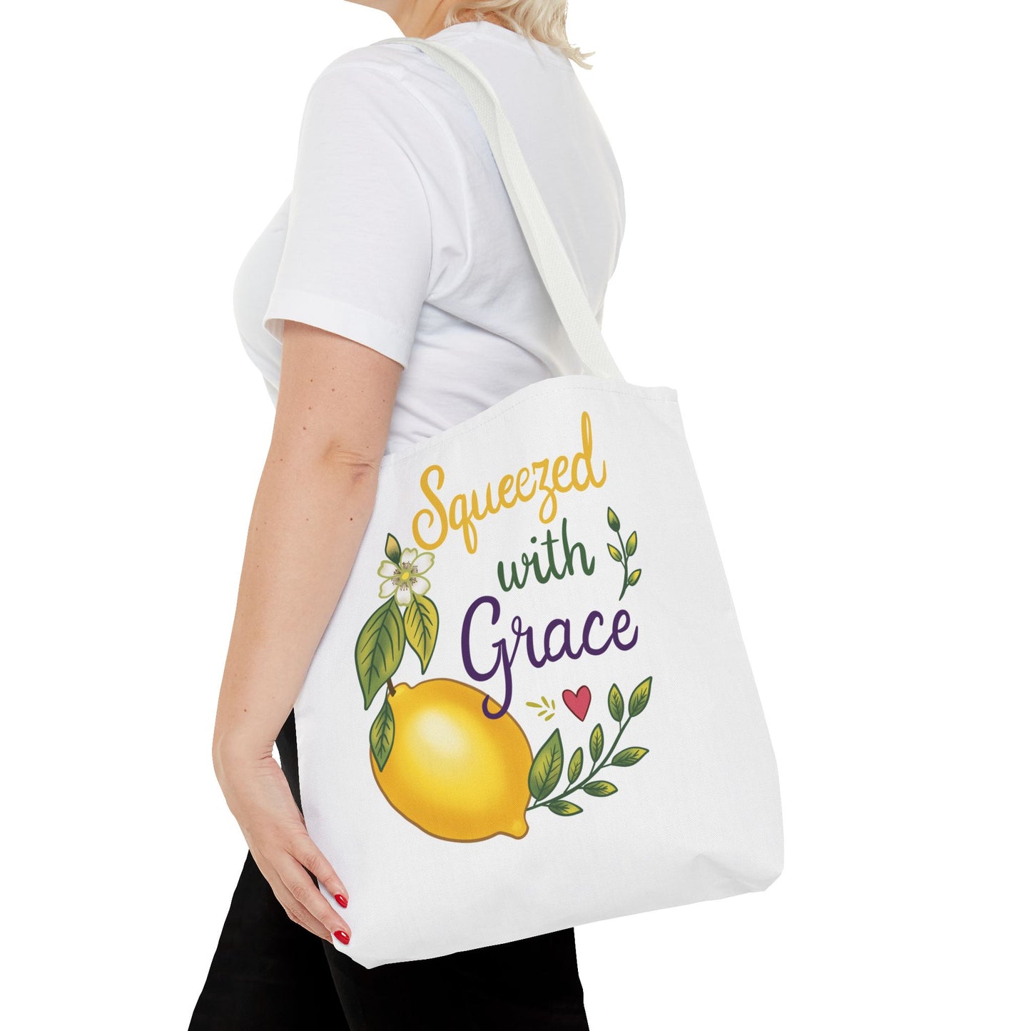 Squeezed with Grace Lemon Tote Bag — Floral Fruit Market Shopping Tote