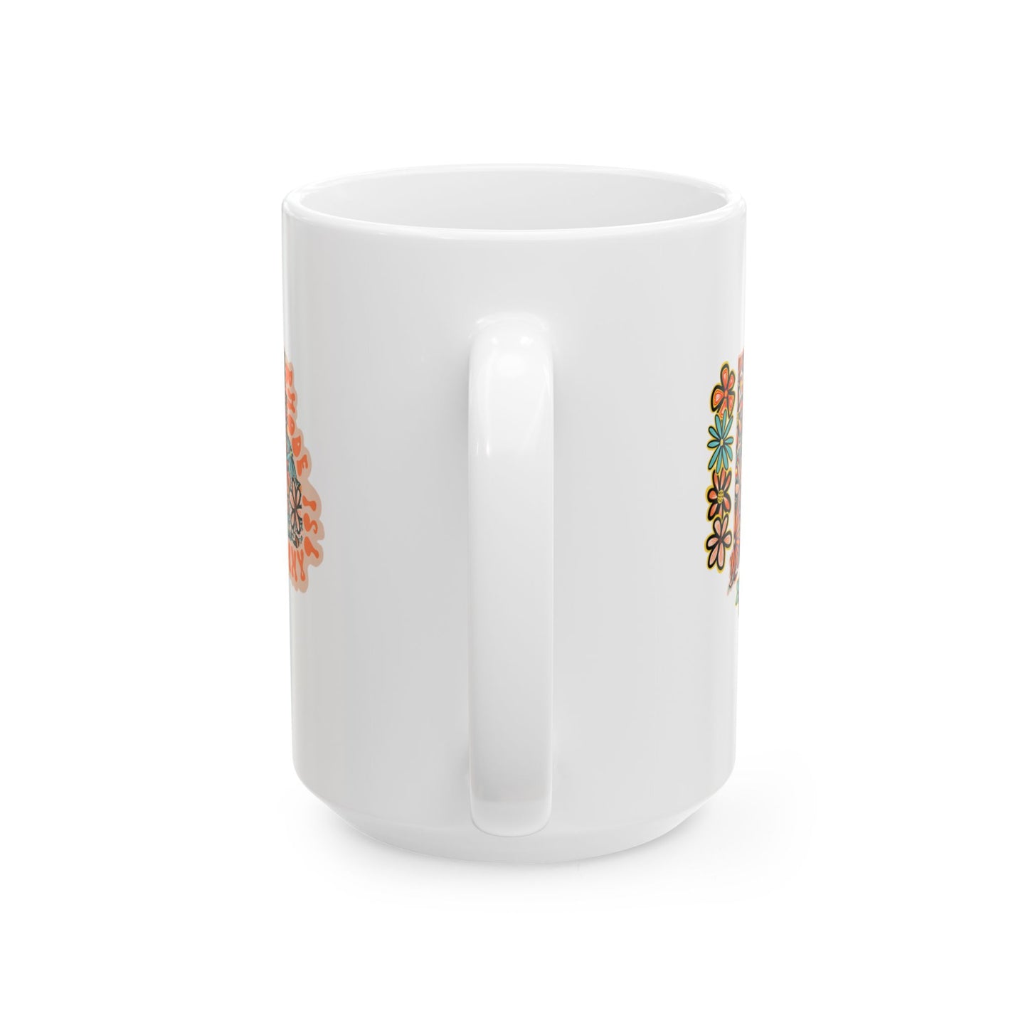 Retro 70s Flowers Rhode Island Ceramic Mug 11 oz and 15 oz