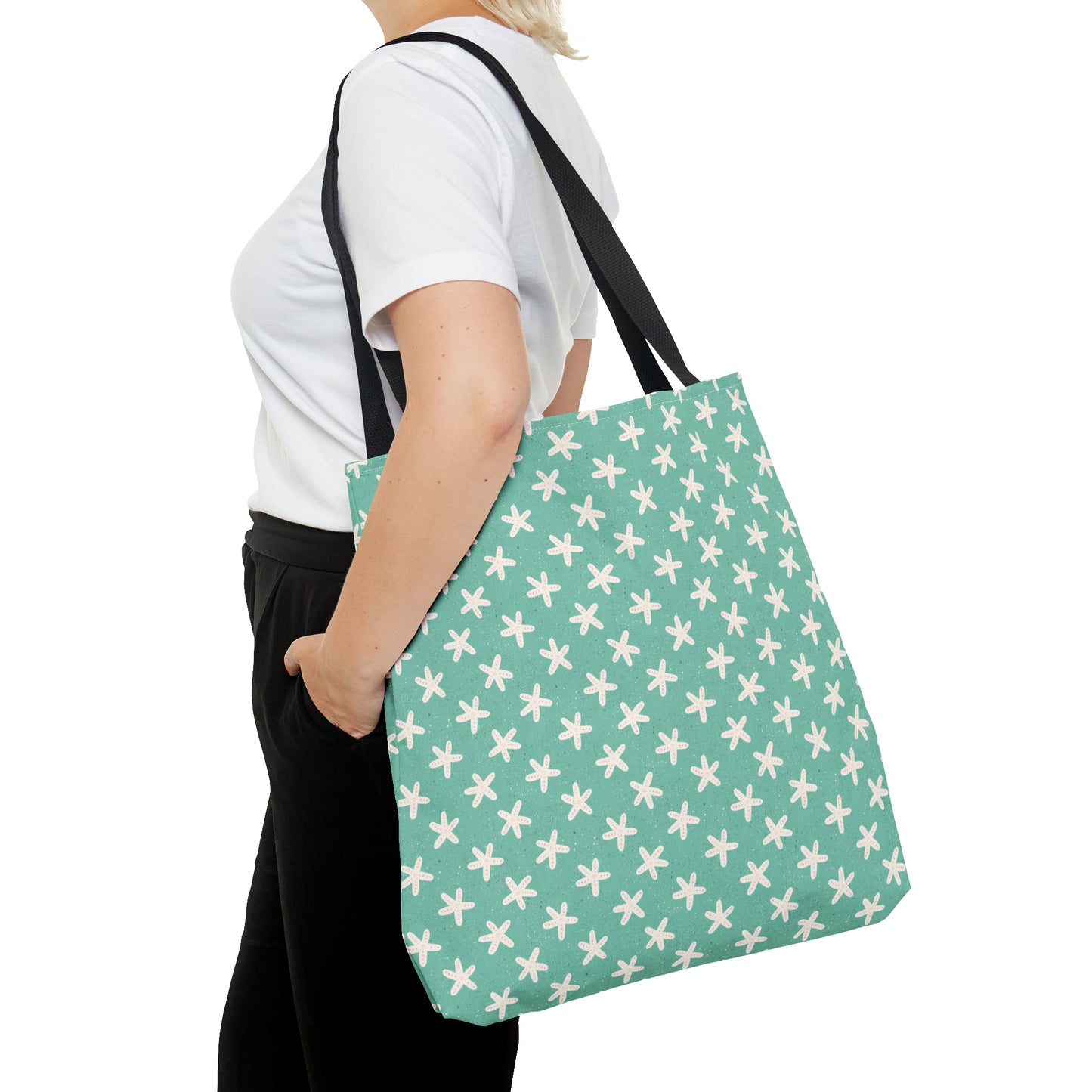 Starfish on Sea Green Tote Bag