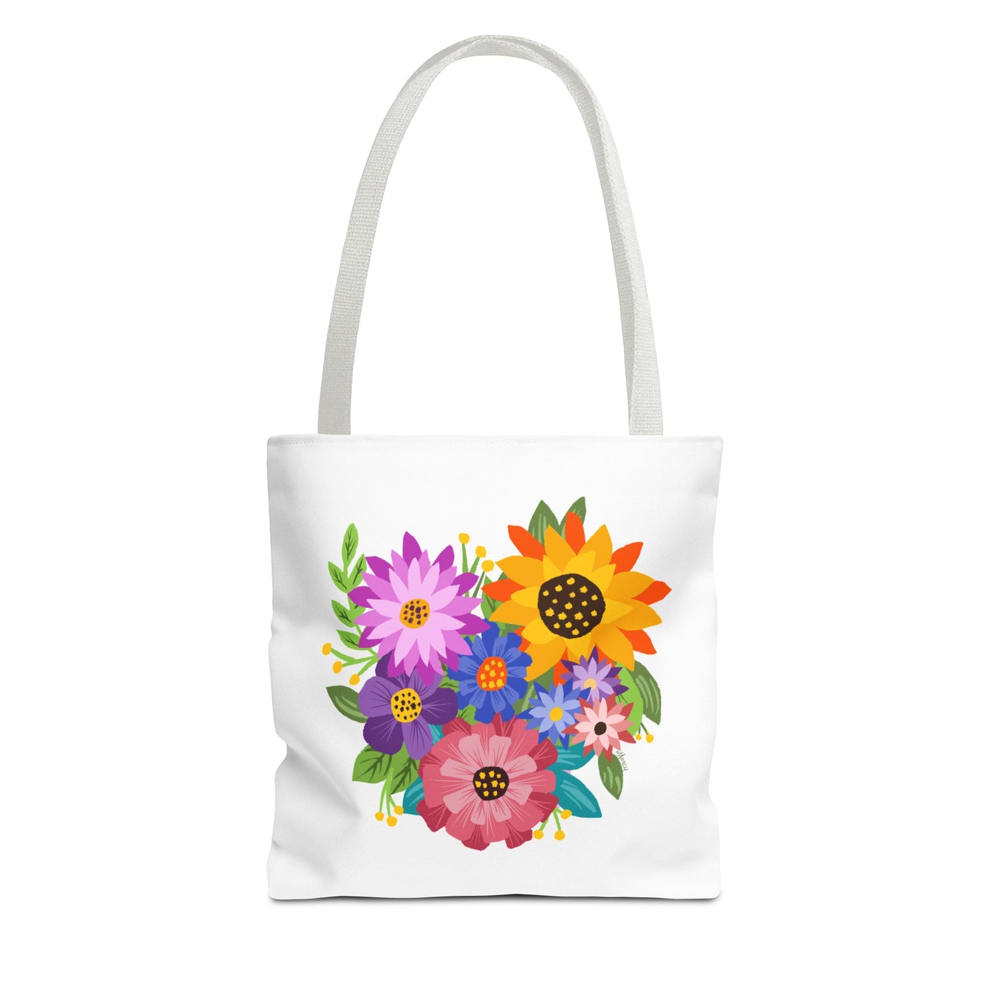 Heart-Shaped Flower Bouquet Tote Bag