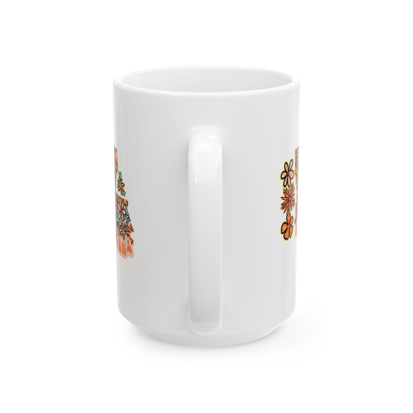 Retro 70s Flowers Louisiana Ceramic Mug 11 oz and 15 oz