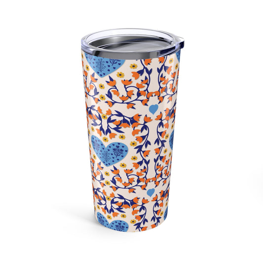 Hygge Hearts and Flowers Tumbler