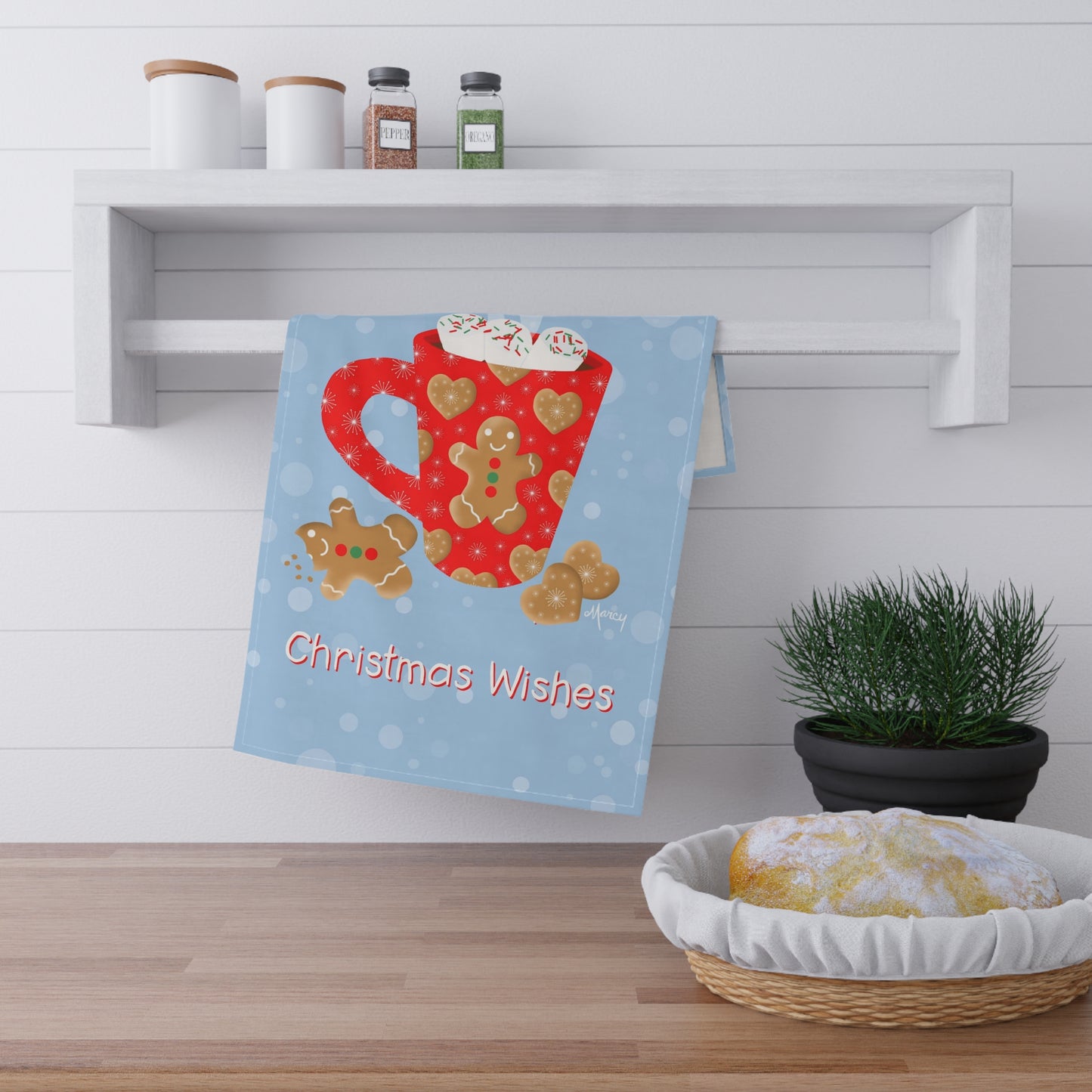 Gingerbread Man Cozy Holiday Mug Kitchen Towel