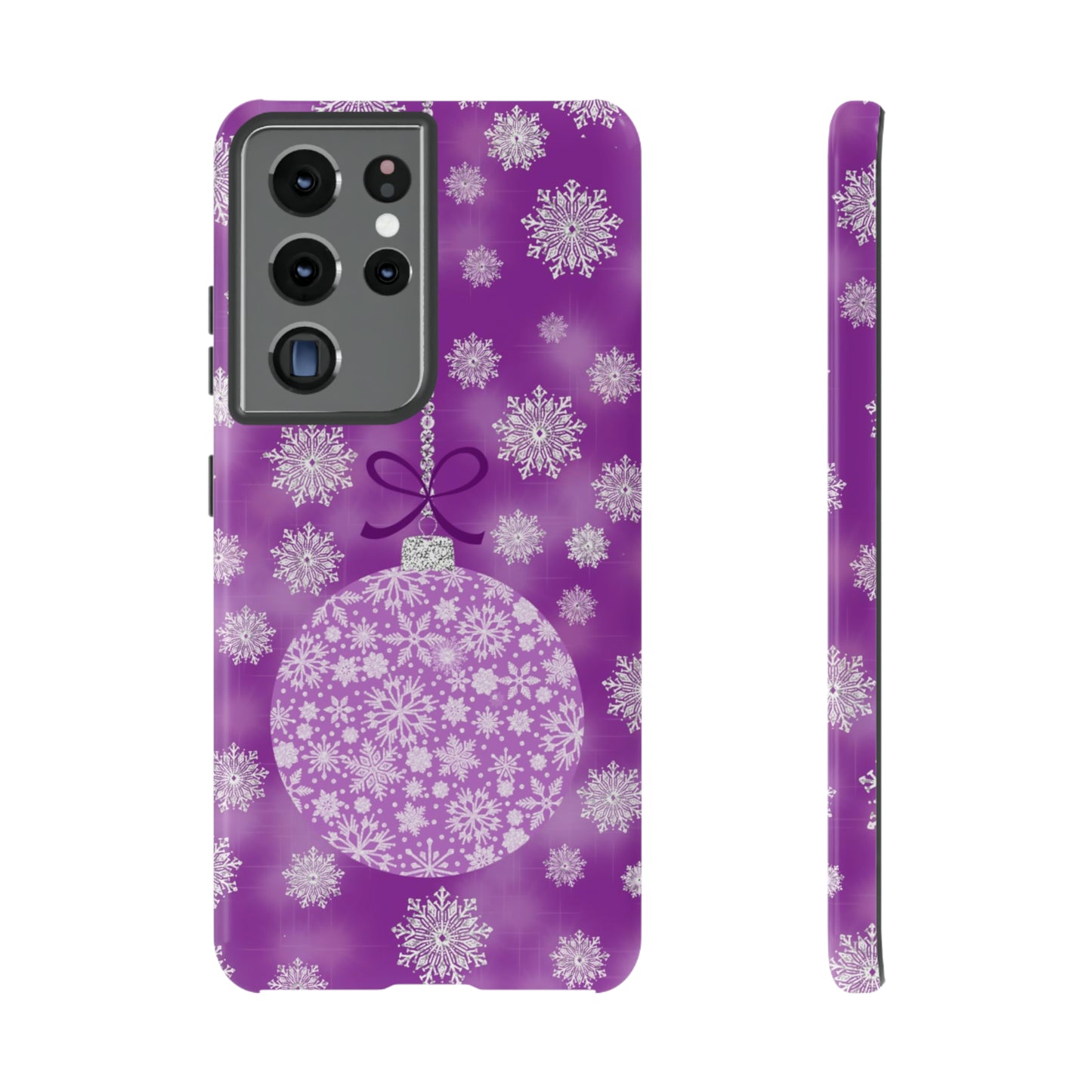 Glittering Snowflake Bauble in Purples Tough Cases